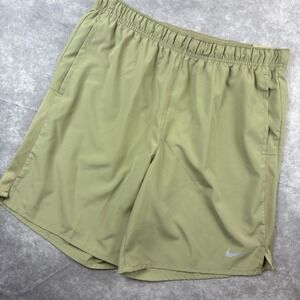 Nike Challenger Shorts Mens L Tan Beige Dri-Fit UnLined Versatile‎ 9" Inseam NEW